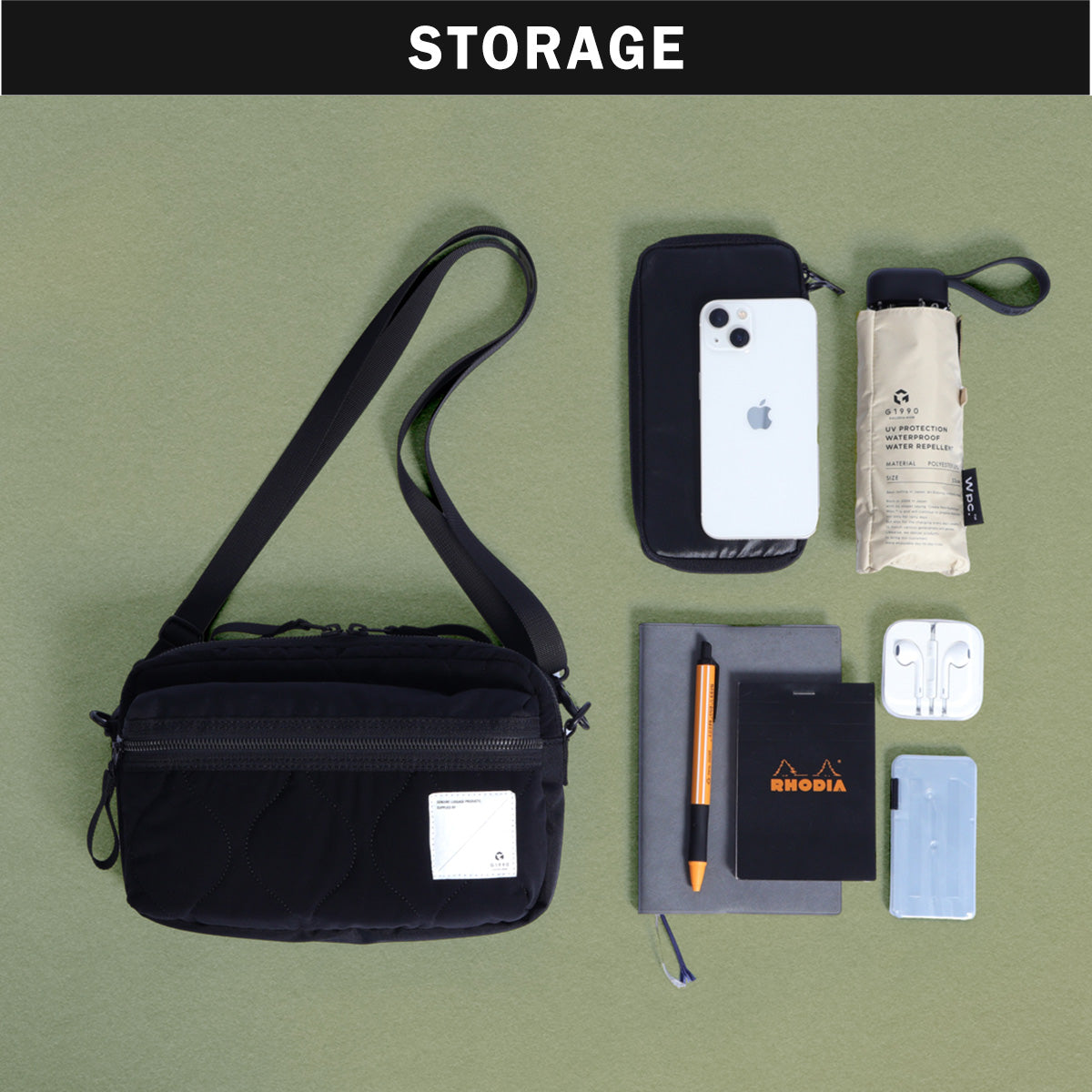 G1990 RECON SHOULDER BAG S B01005-04, 財布やスマホが入るコンパクトなショルダーバッグ
